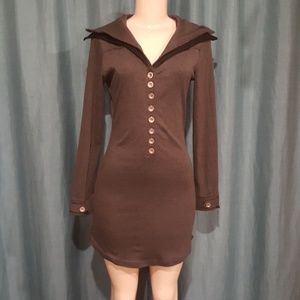 Grey Button Up Dress